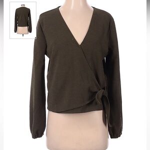 Madewell Wrap Olive Blouse